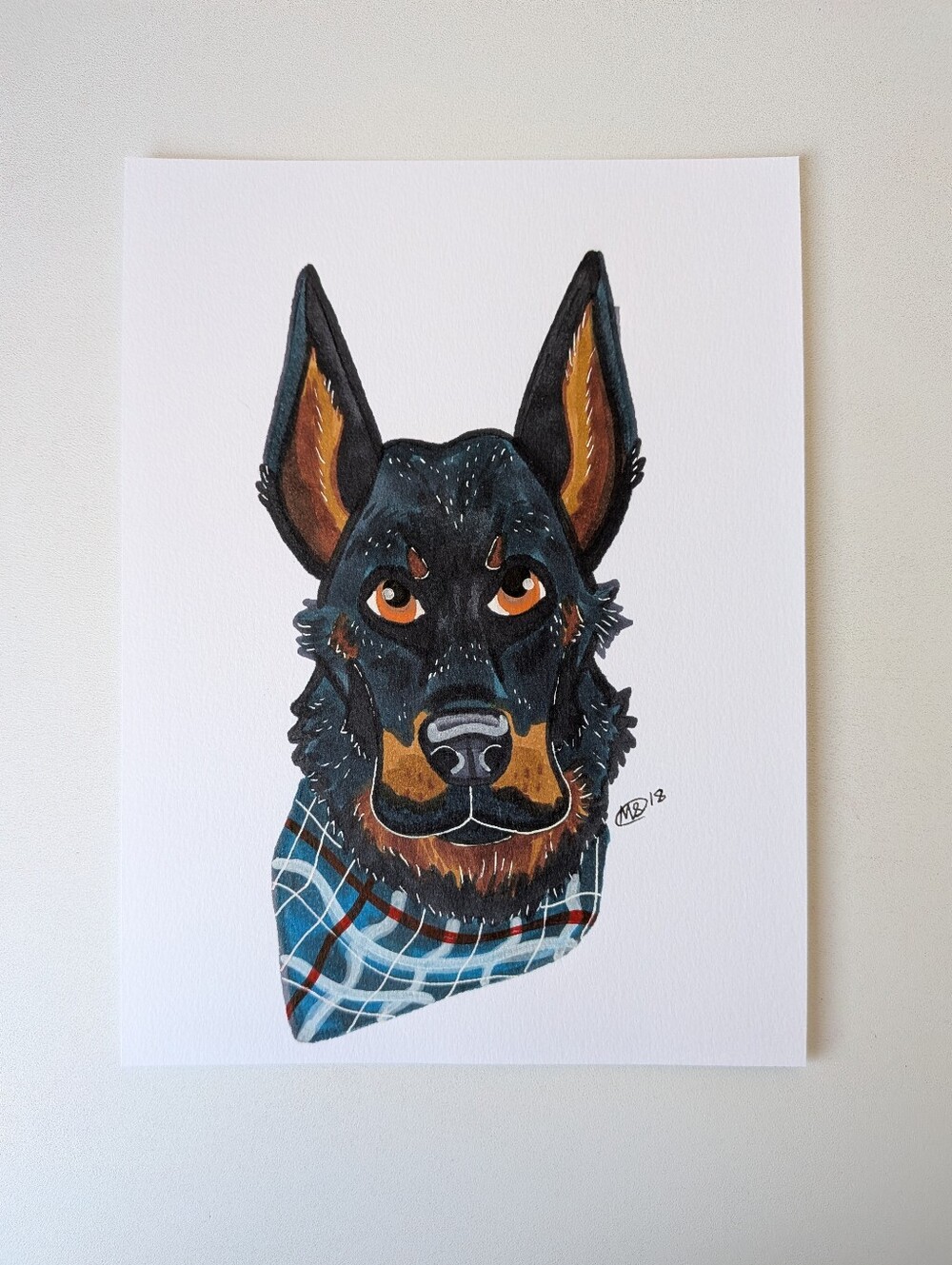 Original Beauceron Dogcember Marker Pet Portrait Illustration By Mattoodles
